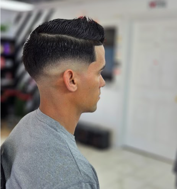 Clean side-part fade haircut
